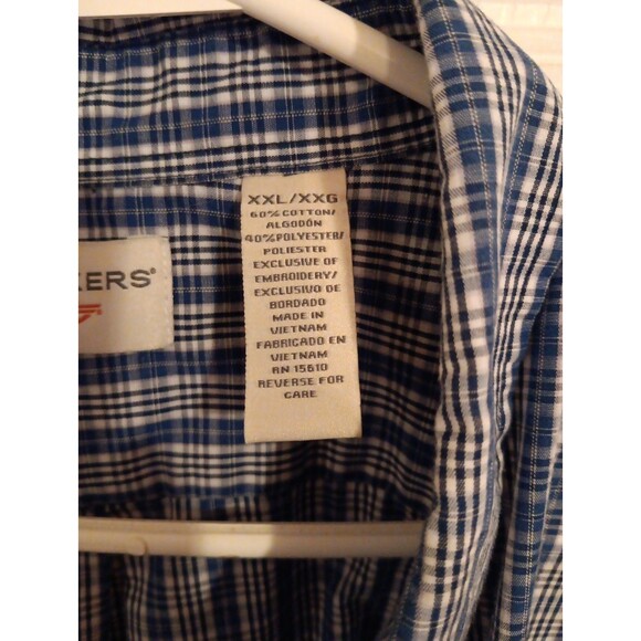 Men's Dockers Blue Pattern, Long Sleeve Shirt, XXL Button-up - Picture 3 of 5